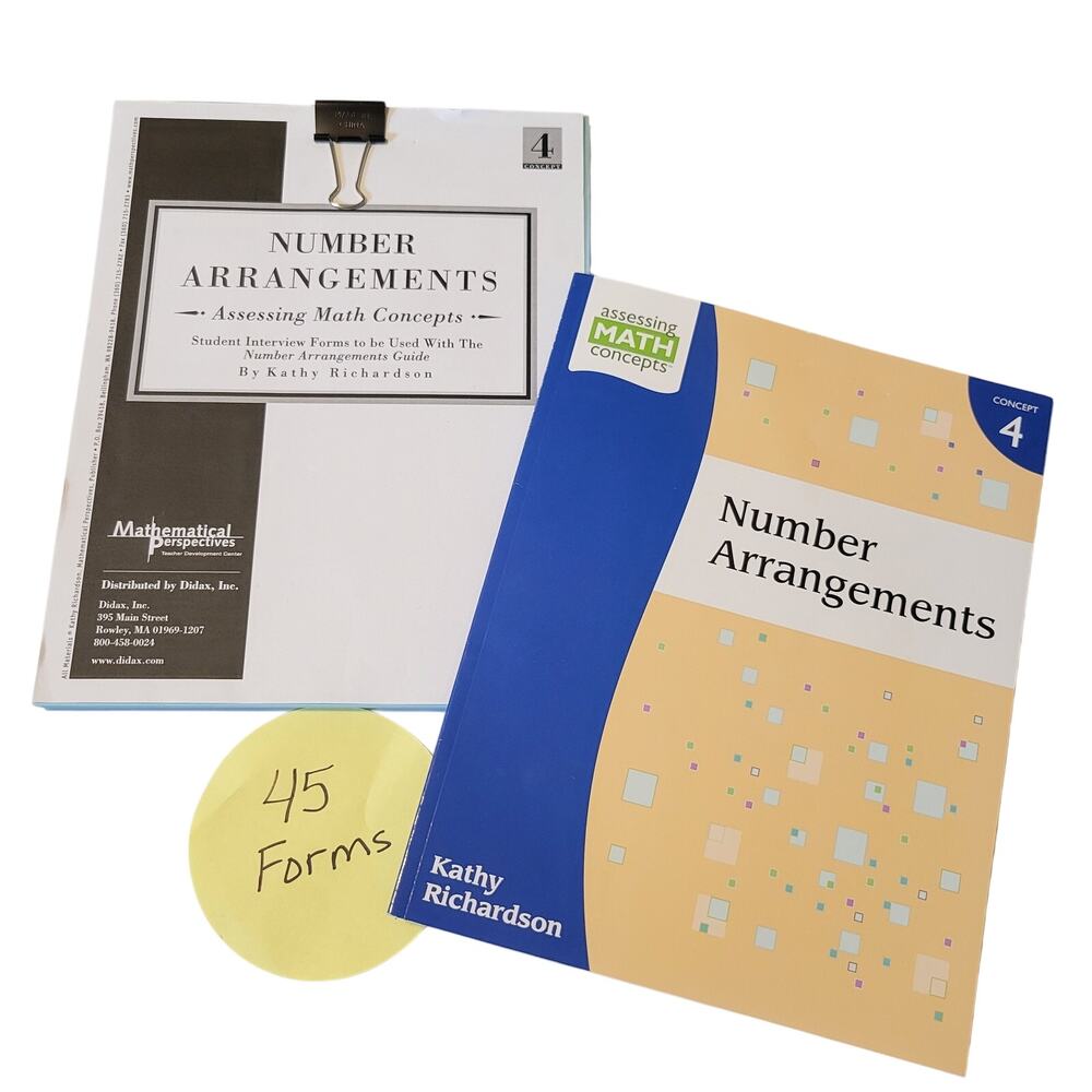 Number Arrangements Book 4 Kathy Richardson 45 Student Forms Assessing Math
